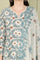 White Floral Printed A-Line Kurta, Pants And Dupatta Set