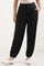 Black Solid Loose Fit Pants With Pleated Detail