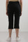 Black Solid Straight Fit Cotton Culottes With Slip On Closure