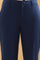 Blue Solid Straight Fit Cotton Pants With Pintuck Detail