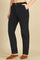 Navy Blue Solid Straight-fit Cotton Pants with YKK Zipper