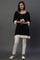 Black A-line Western Textured Kurti