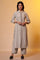 Beige Stripe Shirt Collar Kurta and Palazzo Set