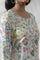 White Floral Printed A-Line Kurta