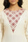 White Flared Kurta With Mirror Work And Embroidery