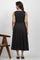 Black Cotton Sleeveless Dress With Embroidery