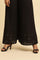 Jet Black Flared Culottes With Mirror Work