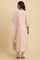 Light Pink Panelled Printed Kurta, Pants And Dupatta Set