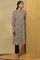 Ivory Jaal Block Printed Kurta In Cotton Slub