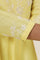 Yellow Chikankari Anarkali Kurta In Cotton Voile