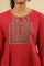 Pink Kutch Embroidery Flared Tussar Kurta