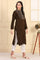 Brown Solid Embroidered Yoke Straight Winter Kurta