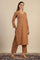 Brown Yarn Dyed Sequins Straight Kurta & Pant Set