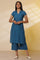 Blue Checker Cotton Shirt Kurta and Culottes Set