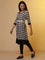 Black and White Checker Kurta and Tights Set