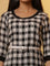 Black and White Checker Kurta and Tights Set