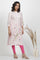 Pink Floral Printed Kurta And Tights Set