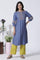 Blue Thread Embroidered Kurta And Pants Set