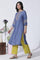 Blue Thread Embroidered Kurta And Pants Set