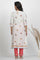 White Floral Printed Kurta And Pants Set