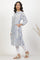 White And Blue Printed Kurta And Pants Set