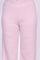 Elleven Women's Pink Solid Corduroy Wide Leg High Rise Palazzo