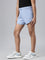 Girls Solid Baby Blue Mid Rise Knit Shorts