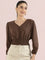 Hammered V-Neck Crop Top