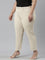 Women Solid Beige Crepe Pants