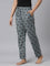 Women Printed Blue Cotton Woven Lounge Pants