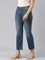 Women Solid Blue Mid Rise Mini Flare Jeans