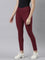 Women Solid Maroon Mid Rise Ultra Warm Jeggings