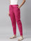 Women Solid Dark Rose Comfort Fit Cotton Pants