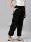 Women Solid Black Cotton Wide Leg Pants