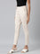 Women Solid Light Beige Stretch Ponte Pants