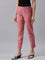 Women Solid Dusty Rose Cotton Pencil Pant