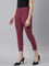 Women Solid Plum Mid Rise Cropped Jeggings