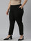 Women Solid Black Crepe Pants