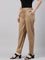 Women Solid Light Brown Comfort Fit Cotton Pants