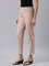 Women Solid Baby Pink Cotton Pencil Pant