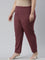 Women Stripe Maroon Printed Pencil Pant