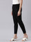 Women Solid Black Cotton Pencil Pant