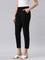 Women Solid Black Crepe Pants