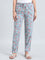 Blue Woven Viscose Printed Lounge Pants