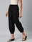 Women Solid Black Cotton Cropped Salwar