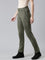 Women Solid Olive Green Mid Rise Suede Treggings