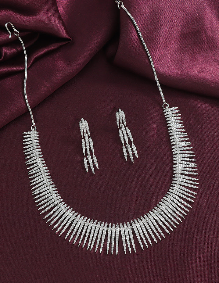 Designer Zirconia Crystal Elegance Necklace Set