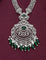 Designer Rhodhium Polish Zirconia Emerald Necklace Set