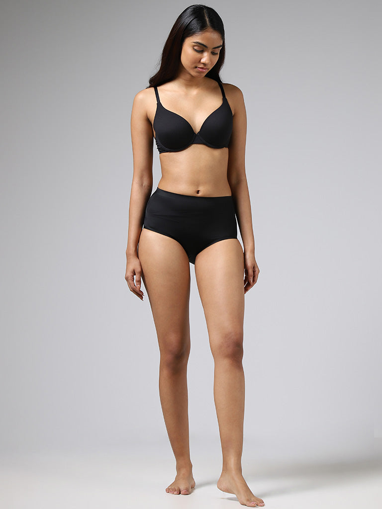 Wunderlove Solid Black Seamless Full Brief