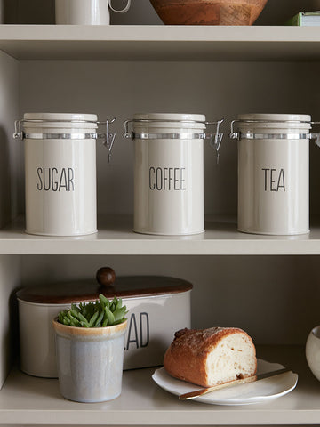 Westside Home Off White Sugar Canister